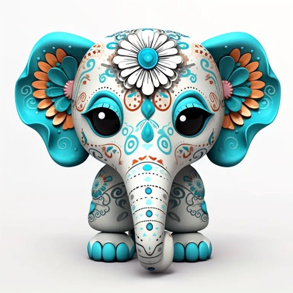 Baby Elephant Self-Adhesive Sticker, 4 in 1 Sheet - Picture 3 of 10